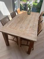 Eettafel 200x100 hardhout /eiken (?), Huis en Inrichting, Tafels | Eettafels, Ophalen, Gebruikt, 200 cm of meer, 50 tot 100 cm