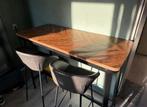 Bartafel met 2 Barkrukken, Ophalen, 100 tot 150 cm, 50 tot 100 cm, Zo goed als nieuw