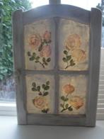 decoratie raamwerk hout met glas rozen, Antiek en Kunst, Ophalen of Verzenden