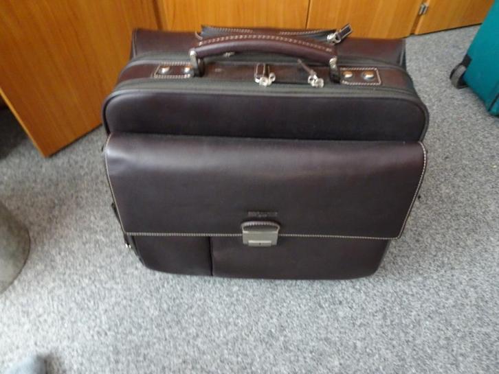 leren kantoor koffer met wieltjes Leer Nieuw, Sieraden, Tassen en Uiterlijk, Koffers, Nieuw, Leer, Minder dan 50 cm, Minder dan 35 cm