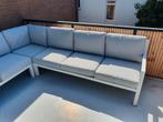 Mooie aluminium witte loungeset hoek., Ophalen, Gebruikt, Bank, 6 zitplaatsen