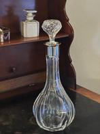 ZWARE KARAF KRISTAL/ZILVER  IN FACETTEN GESLEPEN, Antiek en Kunst, Antiek | Goud en Zilver, Verzenden, Zilver