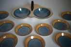 petit four bonbon set porselein lusterglazuur blauw zalm., Ophalen of Verzenden