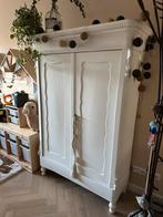 Authentieke Biedermeier witte dienstmeidenkast vintage kast, Ophalen