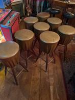 Antieke barkrukken, set van 8, jaren '60, Ophalen, Met voetsteun, 60 tot 90 cm, Hout