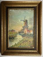 Schilderij op tegel + lijst - Molen, Antiek en Kunst, Ophalen of Verzenden