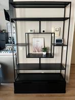 Zwarte Wandkast met Vakken en Lades, Ophalen, 200 cm of meer, Zo goed als nieuw, Minder dan 150 cm