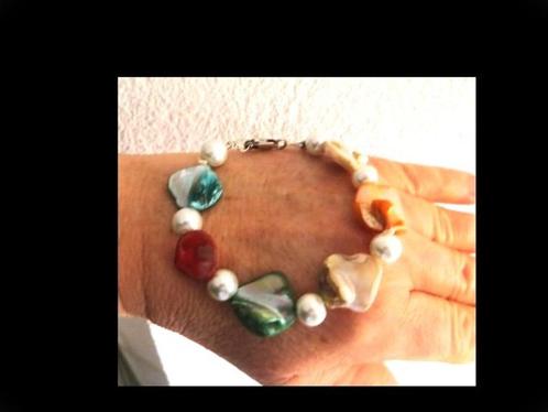 Bijzonder Armband met Parelmoer en Parels!, Sieraden, Tassen en Uiterlijk, Antieke sieraden, Armband, Overige materialen, Verzenden