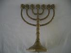 menora kandelaar brons israel antiek religie sfeer decoratie, Antiek en Kunst, Ophalen of Verzenden, Koper of Brons