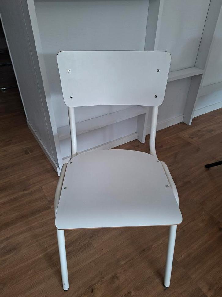 Zuiver Schoolstoel - Eetkamerstoel, Huis en Inrichting, Stoelen, Gebruikt, Eén, Wit, Ophalen