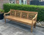 Teak hout tuinbankje vierzitter 190cm x 60cm x 90cm, Teakhout, Zo goed als nieuw, Ophalen