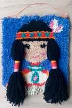 Vintage Retro smyrna wandkleed 70 indiaan meisje, Huis en Inrichting, Woonaccessoires | Wanddecoraties, Ophalen of Verzenden