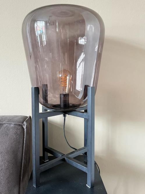 Taffellamp rookglas, Huis en Inrichting, Lampen | Tafellampen, Zo goed als nieuw, Minder dan 50 cm, Ophalen of Verzenden