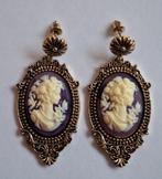 Paarse camee barok steker oorbellen, Sieraden, Tassen en Uiterlijk, Oorbellen, Overige materialen, Nieuw, Ophalen of Verzenden