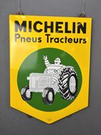 Emaille reclamebord Bibendum op tractor mint, Verzamelen, Reclamebord, Info@artfrance.tv, Ophalen of Verzenden, Zo goed als nieuw