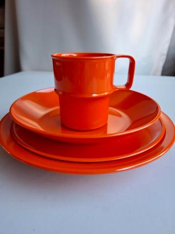 Retro Mepal oranje camping servies set beschikbaar voor biedingen