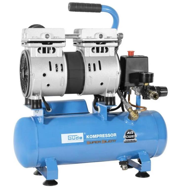 stille onderhoudsvrije 2 cilinder compressor 59dB 230V 8 bar, Doe-het-zelf en Verbouw, Compressors, Nieuw, 6 tot 10 bar, Minder dan 25 liter