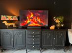 Dressoir Queen Ann style zwart, Gebruikt, Queen Ann, Ophalen of Verzenden, 200 cm of meer