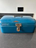 Blauwe enaille broodtrommel vintage, Antiek en Kunst, Antiek | Emaille, Ophalen