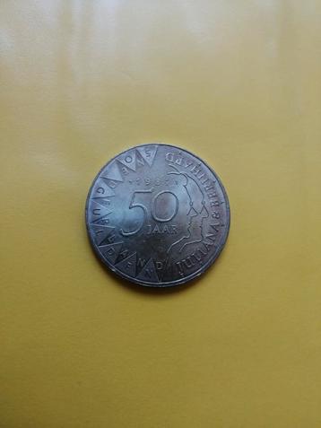 Zilveren 50 gulden munt 1987  beschikbaar voor biedingen
