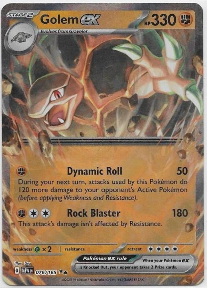 Pokemon 151,  Golem [ex] 76/165, Hobby en Vrije tijd, Verzamelkaartspellen | Pokémon, Nieuw, Losse kaart, Ophalen of Verzenden