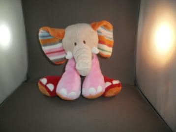 happy horse olifant Gaby 24 cm roze bruin rood velours en   beschikbaar voor biedingen