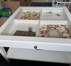 Salontafel met glazen blad, Huis en Inrichting, Tafels | Salontafels, Gebruikt, Vierkant, Glas, Minder dan 50 cm