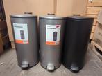 Blokker prullenbak - 30 liter - ongebruikt - grijs, Nieuw, Met pedaal, Metaal, 30 tot 40 liter