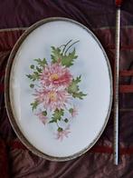Porselein dienblad,bloemen,handvatten ontbreken,verder gaaf, Antiek en Kunst, Ophalen of Verzenden