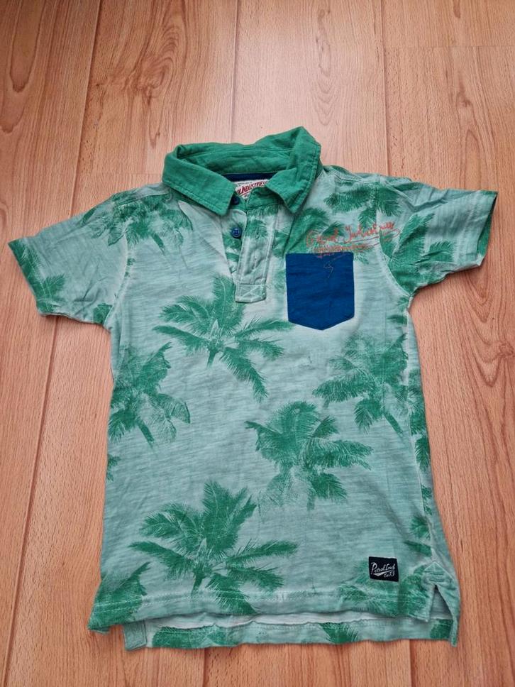 Polo t-shirt maat 128 Petrol Industries palmbomen groen, Kinderen en Baby's, Kinderkleding | Maat 128, Zo goed als nieuw, Jongen