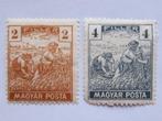 2 postzegels Hongarije, Nr. 271 en 272, 1919, Reaper, Verzenden, Postfris