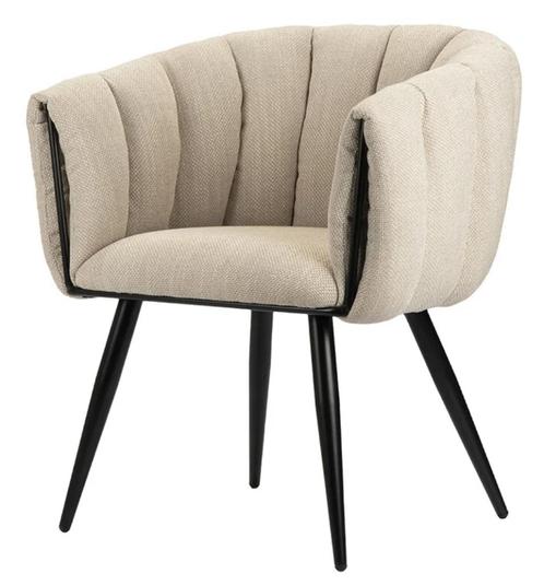 Breeze Chair Beige – Luxe Eetkamerstoelen – Pole to Pole, Huis en Inrichting, Stoelen, Nieuw, Vijf, Zes of meer stoelen, Metaal