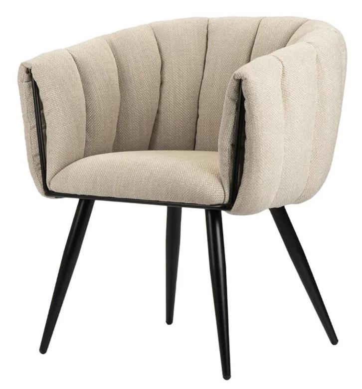 Breeze Chair Beige – Luxe Eetkamerstoelen – Pole to Pole, Huis en Inrichting, Stoelen, Nieuw, Vijf, Zes of meer stoelen, Metaal