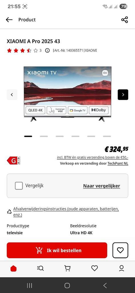 Nieuwe XIAOMI A Pro 2025 43 inch 4K UHD Smart TV, Audio, Tv en Foto, Televisies, Nieuw, LED, 80 tot 100 cm, 4k (UHD), Overige merken