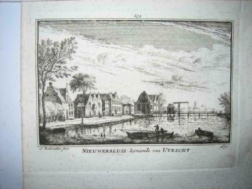 234 / Nieuwersluis  Kopergravure  18e Eeuw, Antiek en Kunst, Kunst | Etsen en Gravures, Ophalen of Verzenden