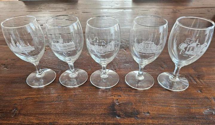 Set 5 st. Paleisglazen / wijnglazen, Verzamelen, Glas en Borrelglaasjes, Zo goed als nieuw, Overige typen, Ophalen of Verzenden