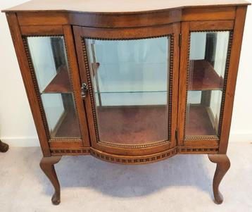 Antiek Theekastje Jugendstil met facet geslepen glas 20er j. beschikbaar voor biedingen