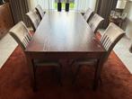 Eettafel van eikenhout met verlengstukken, Ophalen, Gebruikt, Eikenhout, 200 cm of meer