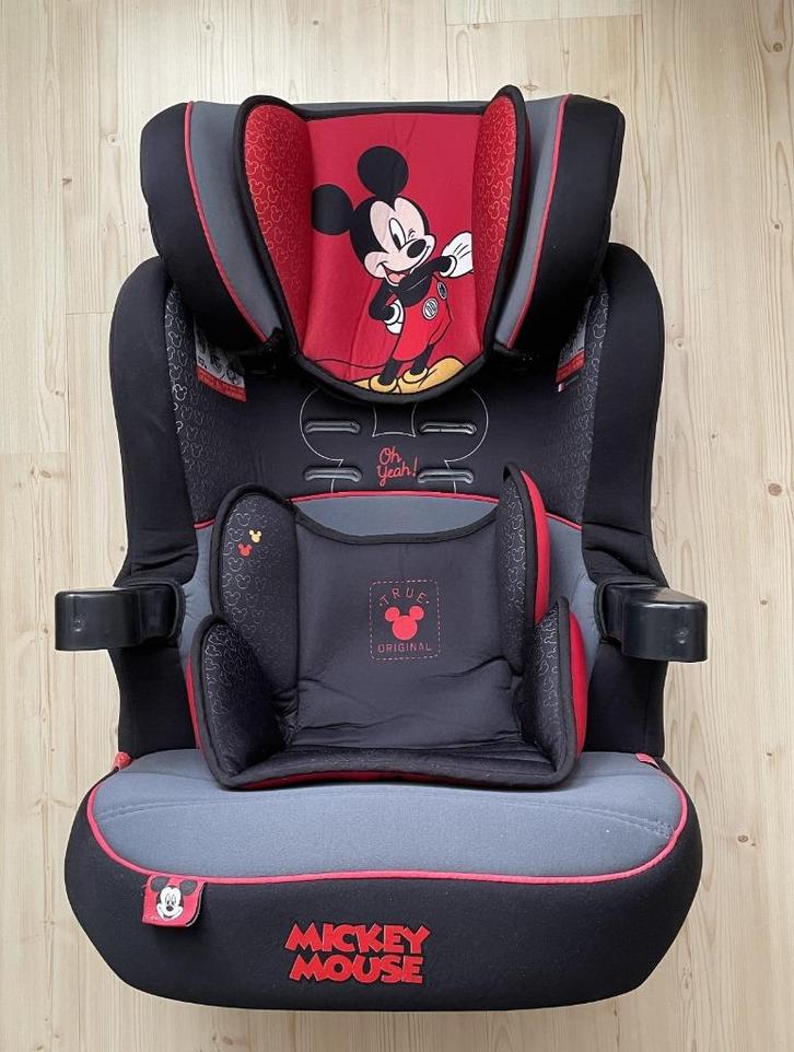 autostoeltje Mickey Mouse, Kinderen en Baby's, Autostoeltjes, Zo goed als nieuw, Overige merken, 9 t/m 36 kg, Autogordel, Verstelbare rugleuning