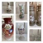 Brocante glazen vaas - vaasjes / oa Opaline - melkglas, Antiek en Kunst, Ophalen of Verzenden