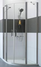 Huppe douchewand kwartrond 90x90cm met Huppe douchebak, Doe-het-zelf en Verbouw, Sanitair, Ophalen, Nieuw, Chroom, Douche