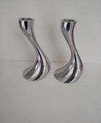Georg Jensen design Cora kandelaar Denemarken Denmark candle, Verzenden, Gebruikt, Metaal, Minder dan 25 cm