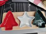 Kerst serveerset met 3 schaaltjes op bamboe plank – nieuw, Ophalen of Verzenden, Nieuw