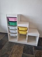 Witte commode/kast met gekleurde bakken ikea, Minder dan 90 cm, Gebruikt, Ophalen of Verzenden, 100 cm of meer