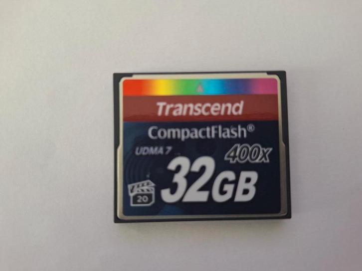 Transcend 32GB CompactFlash 400 geheugenkaart, Audio, Tv en Foto, Fotografie | Geheugenkaarten, Zo goed als nieuw, Compact Flash (CF)