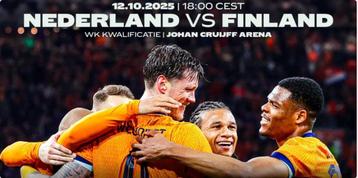 2 kaartjes WK kwalificatie Nederland-Finland 12 oktober beschikbaar voor biedingen