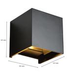 LED CUBE 2X3W DIMBAAR ZWART IP65  2700 Kelvin of 3000Kelvin, AANBIEDING PREMIUM, Metaal of Aluminium, Nieuw, Ophalen of Verzenden