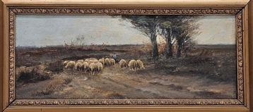 Haagse School ( ART DECO) olieverf schilderij met schapen  beschikbaar voor biedingen
