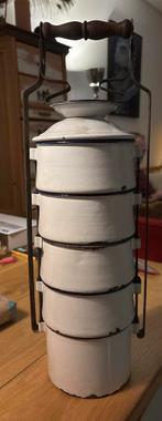 Vintage Emaille Tiffin Lunchbox, Antiek en Kunst, Ophalen of Verzenden