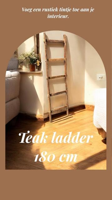 Decoratieve ladder oud teak 180 cm beschikbaar voor biedingen